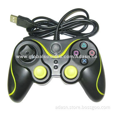 Wired PC USB Game Controller Joypad with Double Shock, with LED Light, Fashionable and Various Color